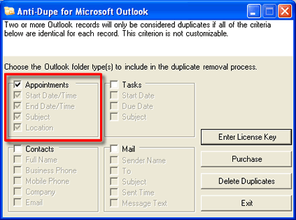 Remove duplicate Outlook appointments