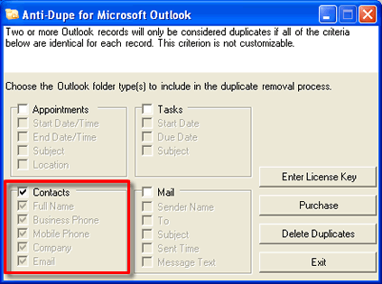 Remove duplicate Outlook contacts
