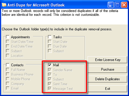 Remove duplicate Outlook emails