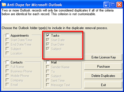 Remove duplicate Outlook tasks