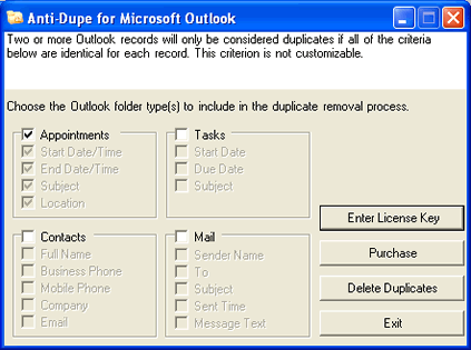 Delete Outlook duplicate records with Anti-Dupe for Microsoft Outlook add-in