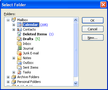 Select folder to remove Outlook duplicates